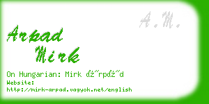 arpad mirk business card